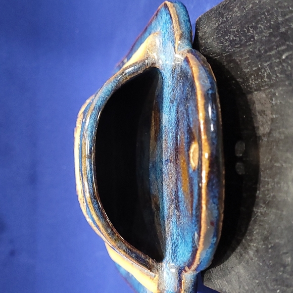 Handmade Hanging Ceramic Wall Pocket - Blue - Picture 4 of 4